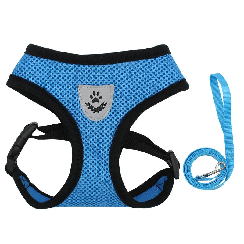 Peitoral com Guia para Cães e Gatos – Ajustável, Respirável e Refletivo
