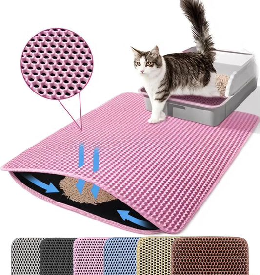 Tapete para Caixa de Areia de Gato – Dupla Camada, Impermeável, Lavável e Antiderrapante