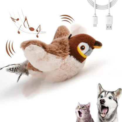 Brinquedo Interativo para Gatos – Pássaro de Pelúcia com Som e Catnip